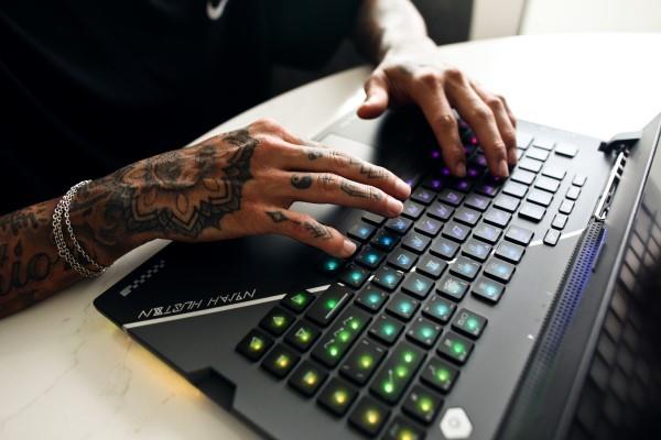 keyboard with a custom font